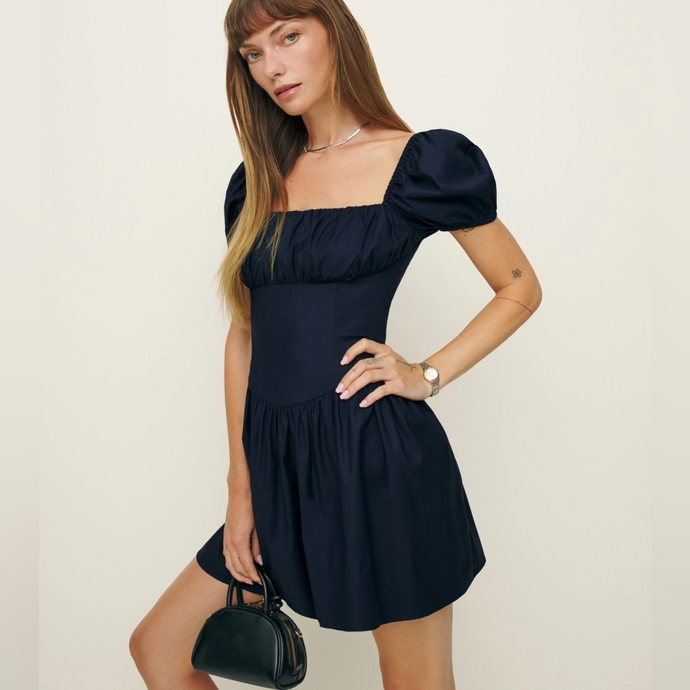 Reformation Navy Marielle Dress